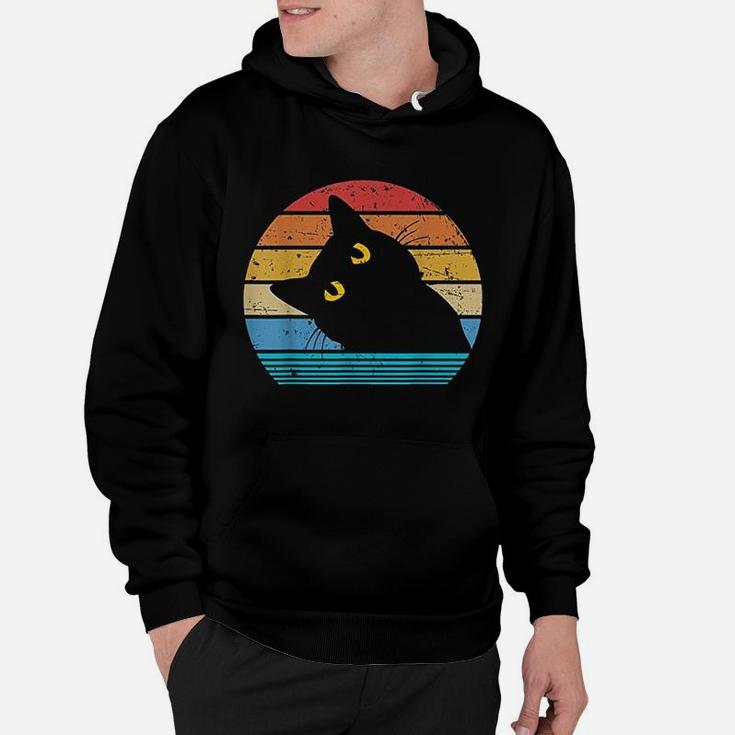 Retro Black Cat Lover Vintage Style Cats Cute Kitty Gift Hoodie