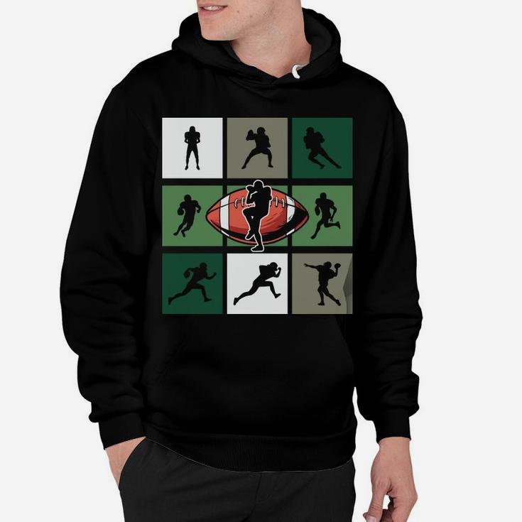 Retro Football Silhouette Team Players Playing Together Hoodie