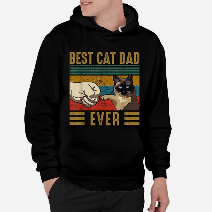 Retro Vintage Best Cat Dad Ever Fathers Day Siamese Cat Gift Hoodie