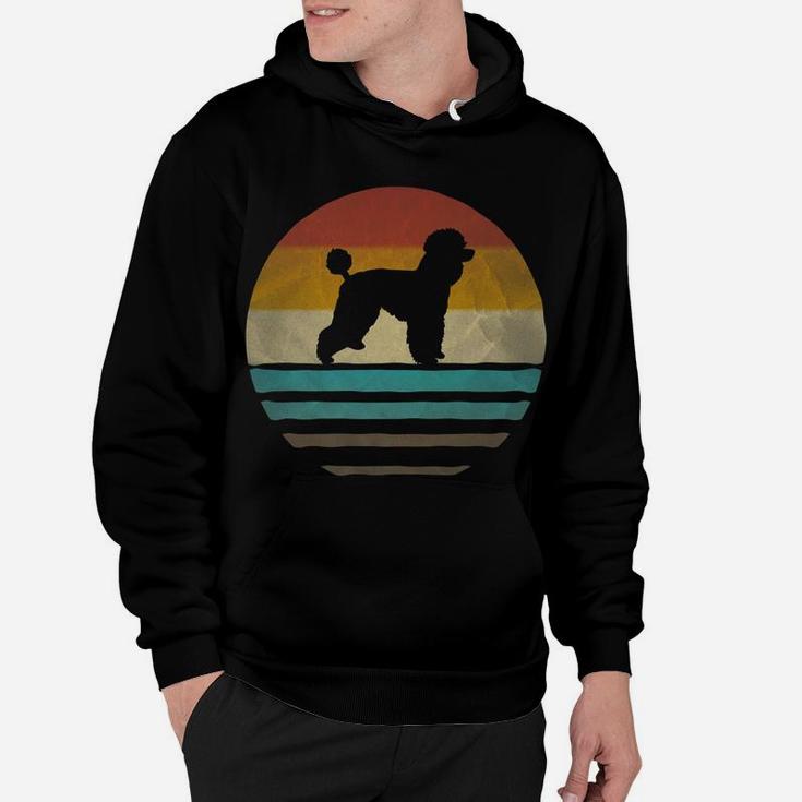 Retro Vintage Sunset Poodle Dog Breed Lover Silhouette Gift Hoodie