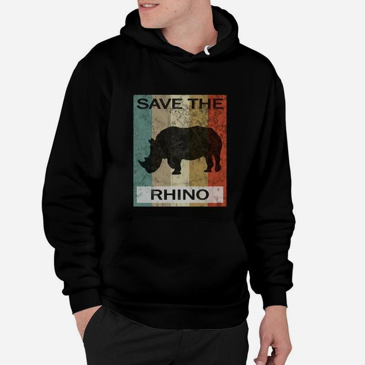 Rhinozeros Nashorn Rhino Vintage Style Retro Grunge Tiere Hoodie