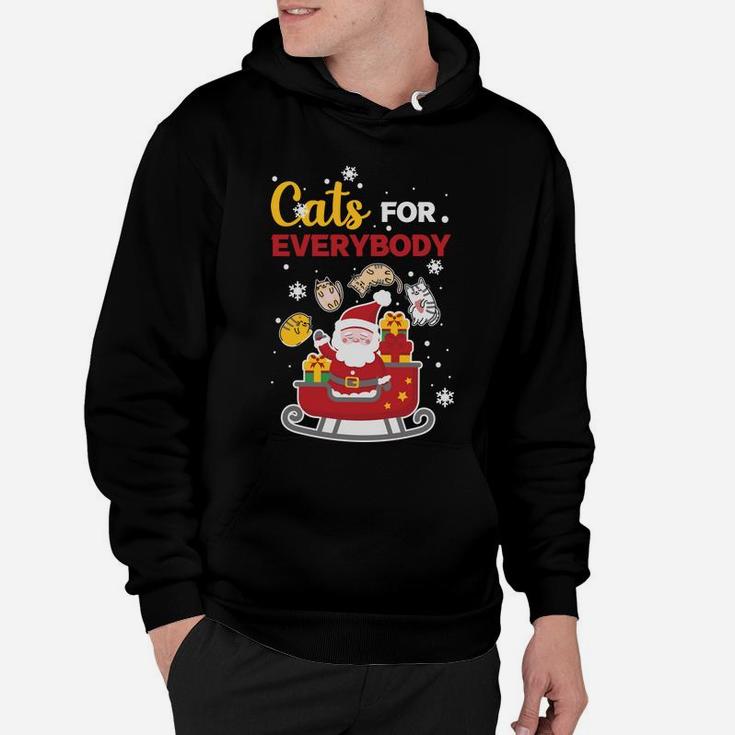 Santa Claus Giving Cats For Everybody Christmas Cat Lovers Hoodie