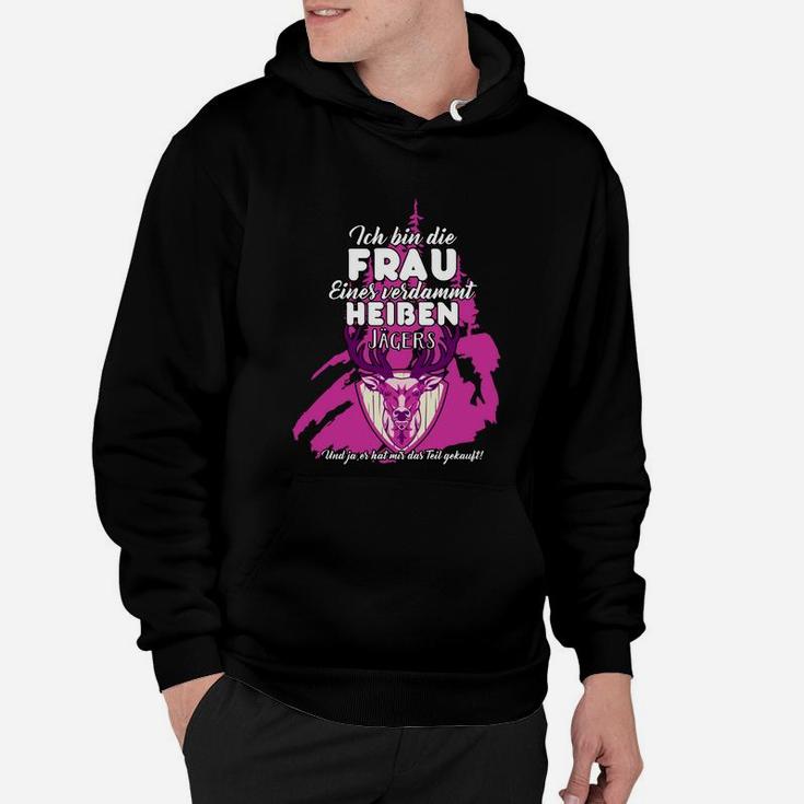 Schwarzes Damen-Hoodie Löwenmotiv Frau des verrückten Heiden