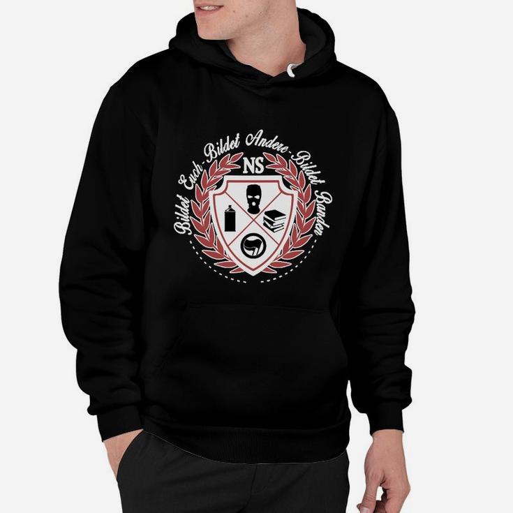 Schwarzes Herren Hoodie mit Wappen & Kartenmotiv, Personalisiert