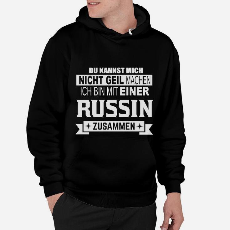 Schwarzes Herren Hoodie Russin Partnerin Lustiger Spruch