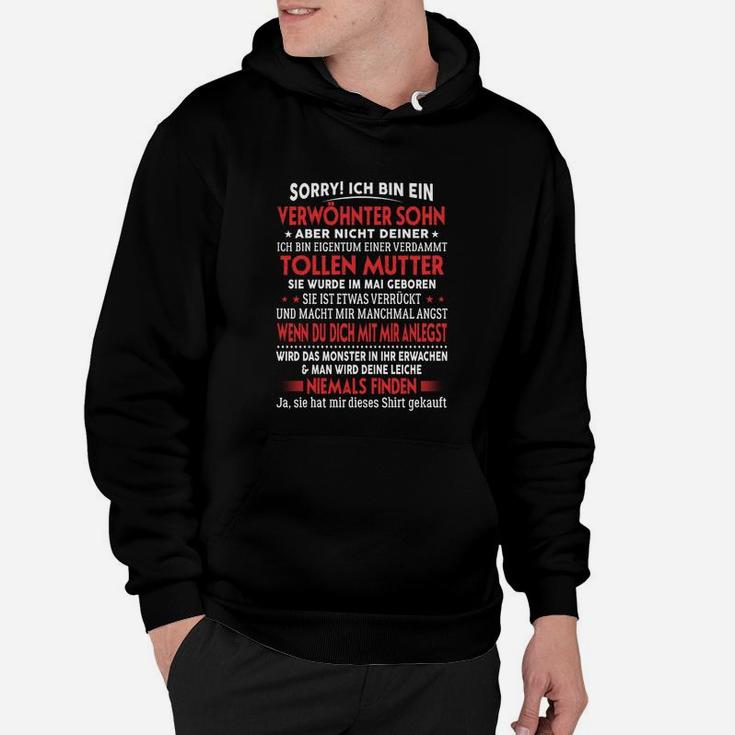 Schwarzes Hoodie Ironischer Spruch für Söhne, Witziges Design