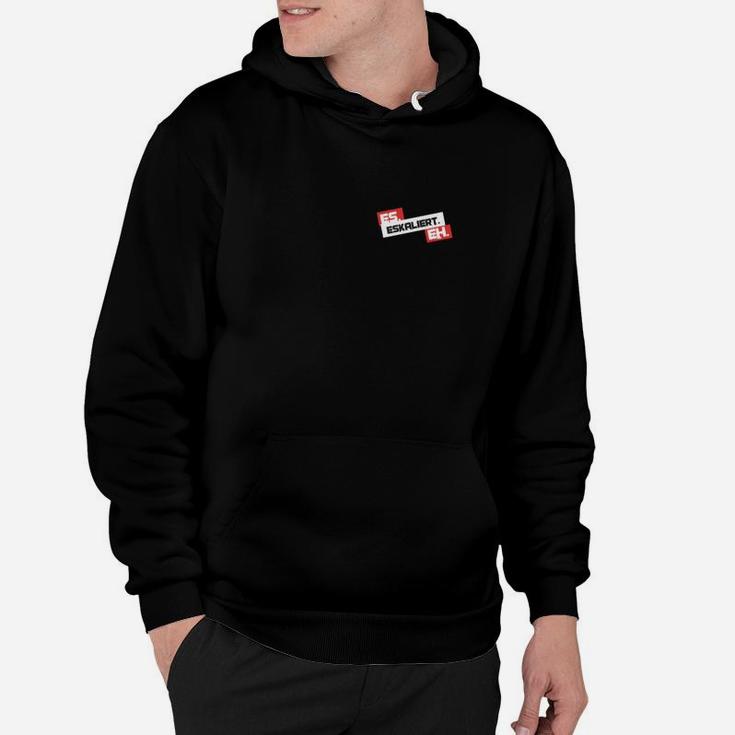 Schwarzes Hoodie mit Logo-Print auf der Brust, Trendiges Design