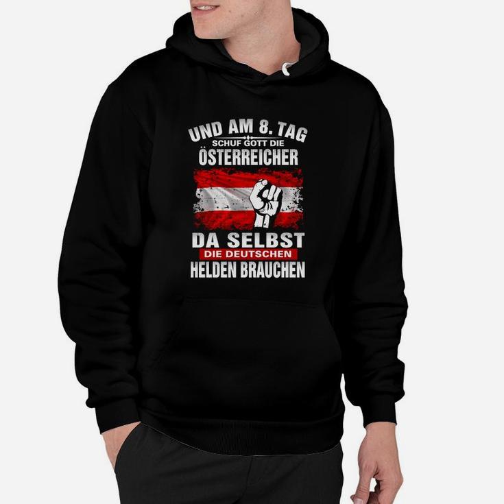 Schwarzes Hoodie mit Österreich-Spruch, Humorvolles Design