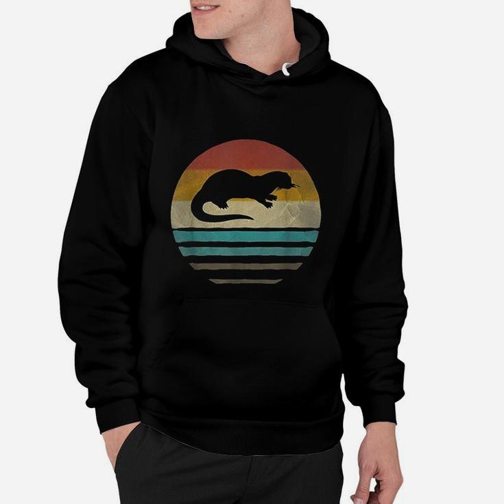Sea Otter Retro Vintage 60s 70s Silhouette Distressed Gift Hoodie