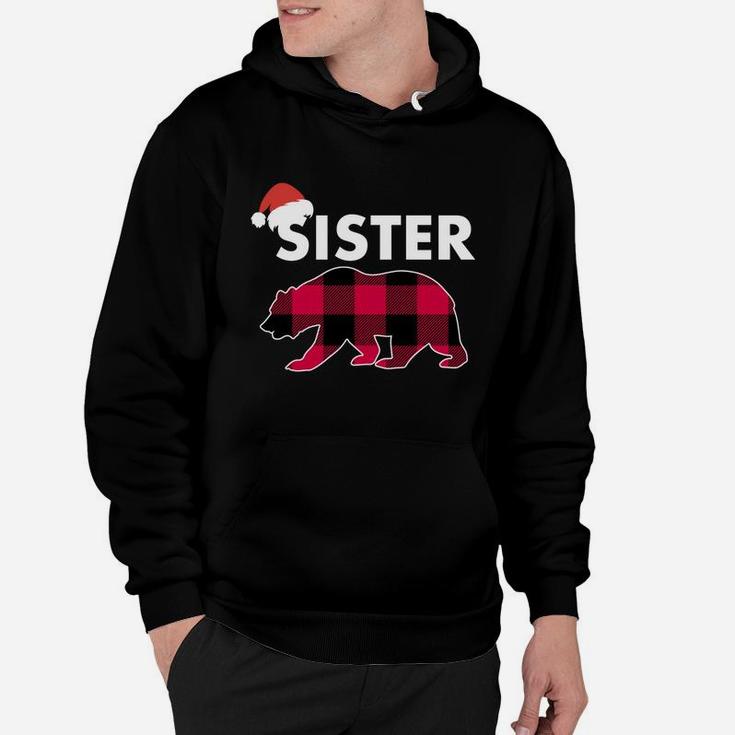 Sister Christmas Bear Plaid Matching Family Christmas Pajama Hoodie