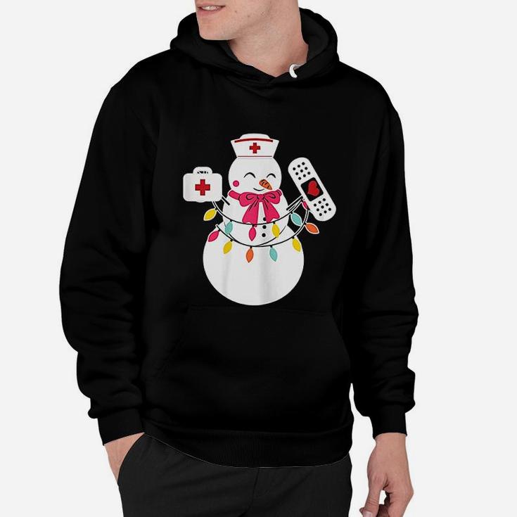 Snowman Nurse Christmas With Nurses Hat Funny Outfit Hoodie