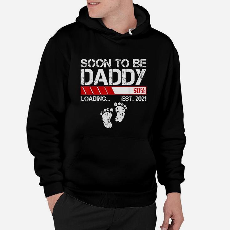 Soon To Be Daddy Est 2021 New Dad Vintage Gift Funny Daddy Hoodie