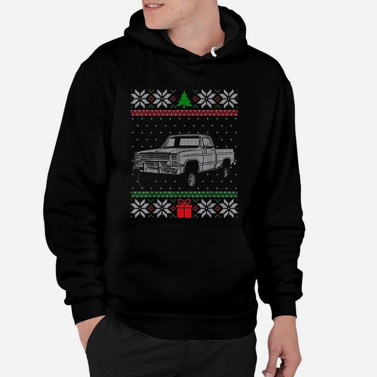 Square Body Truck Ugly Christmas Classic Vintage Pickup Hoodie