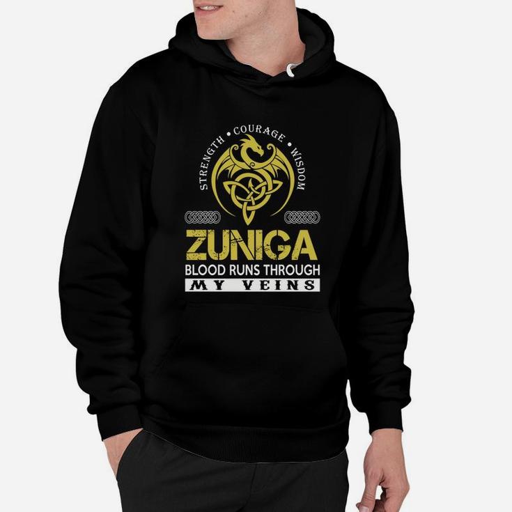Strength Courage Wisdom Zuniga Blood Runs Through My Veins Name Shirts Hoodie