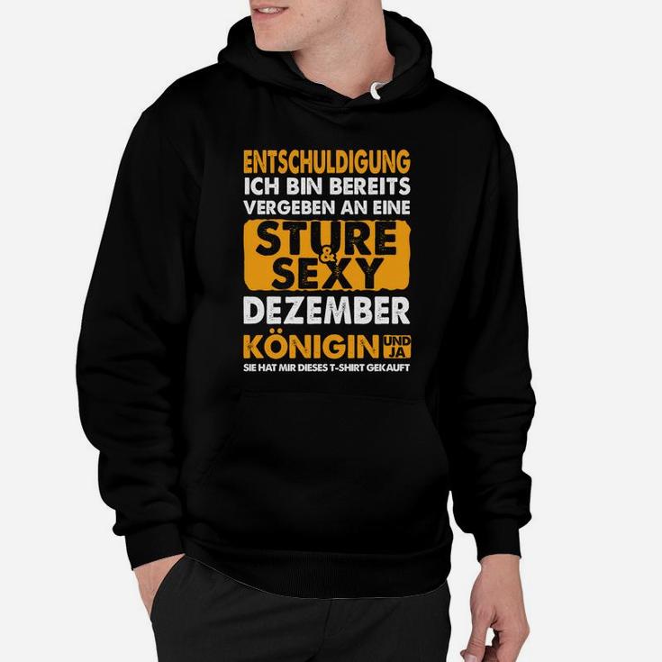 Stur Sexy Dezember Königin Hoodie, Schwarzes Grafiktee für Frauen