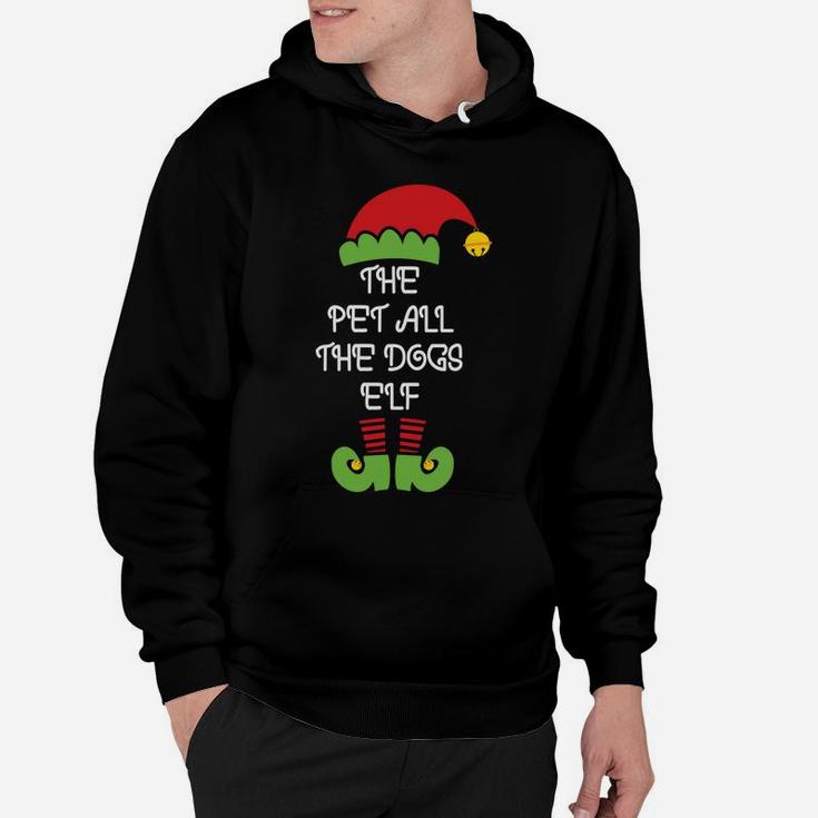 The Pet All The Dogs Elf Matching Family Christmas Hoodie