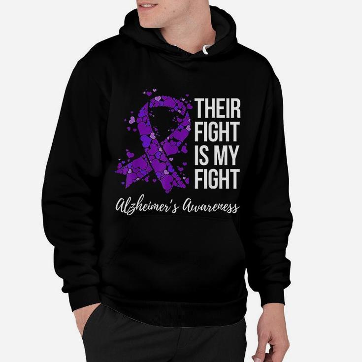 Their Fight Is My Fight Purple Ribbon Alzheimers Awareness Hoodie