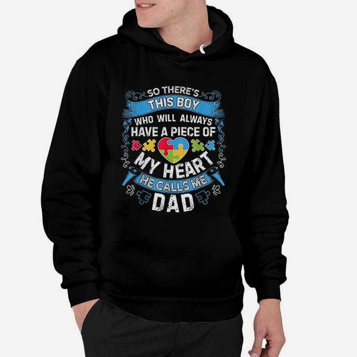 Theres This Boy He Calls Me Dad Autism Awareness Hoodie