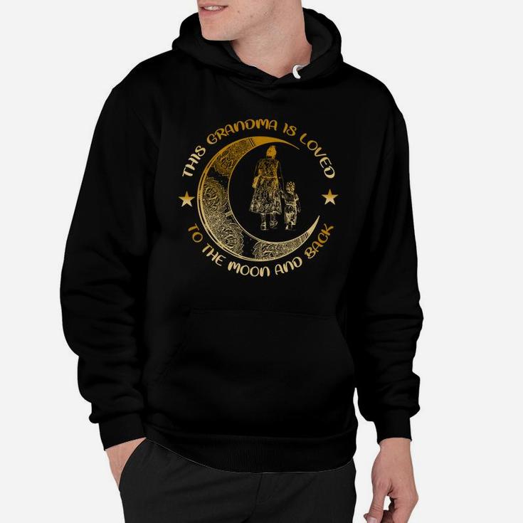 This Grandma Is Loved To The Moon And Back Golden Grandma Gift Hoodie