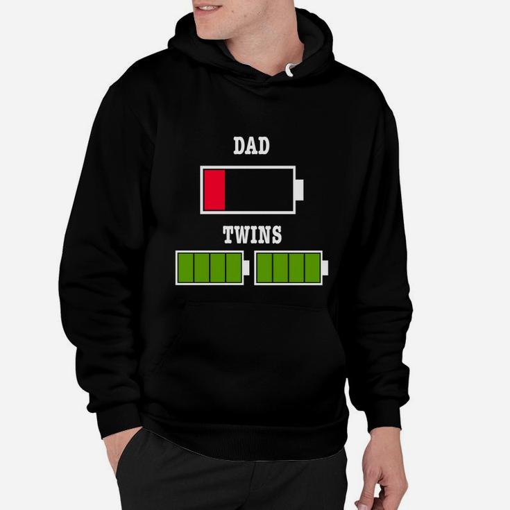Tired Dad Low Battery Twin Father Fathers Day Xmas Gift Hoodie