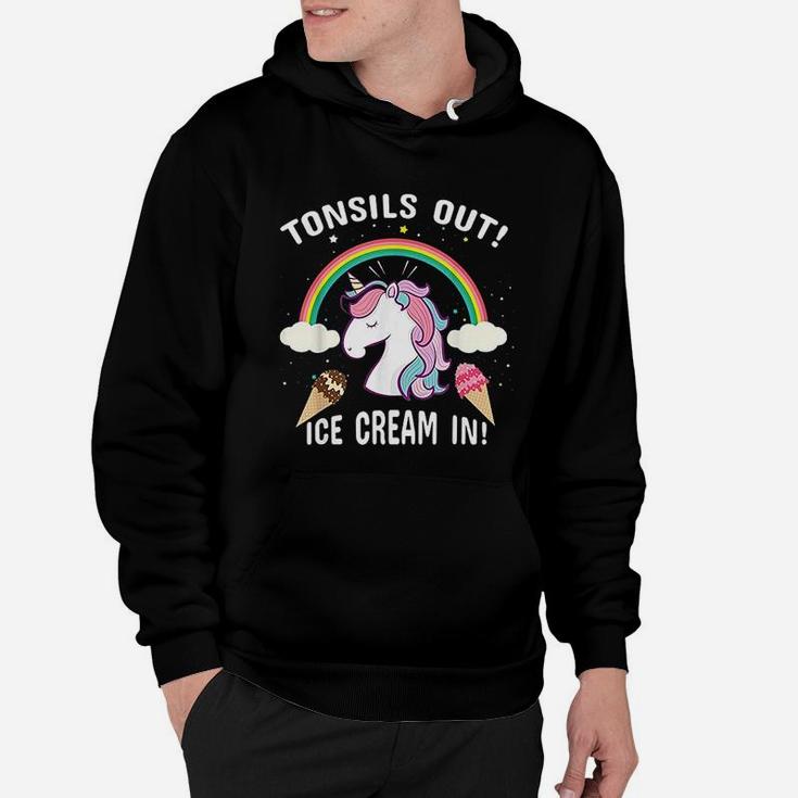 Tonsils Out Ice Cream In Post Surgery Unicorn Get Well Gift Hoodie