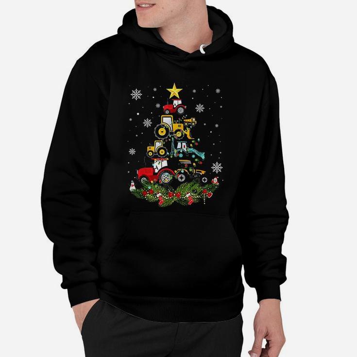 Tractor Christmas Tree Gift Holiday Tractor Funny Xmas Gift Hoodie
