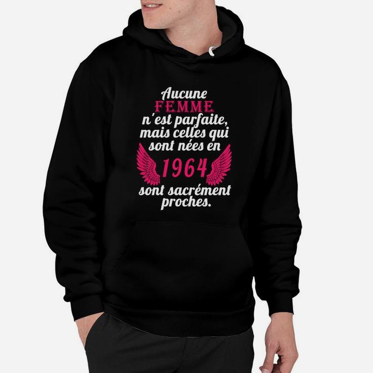 Vintage 1964 Geburtstags-Hoodie, Französischer Spruch Damen Tee mit Flügeln