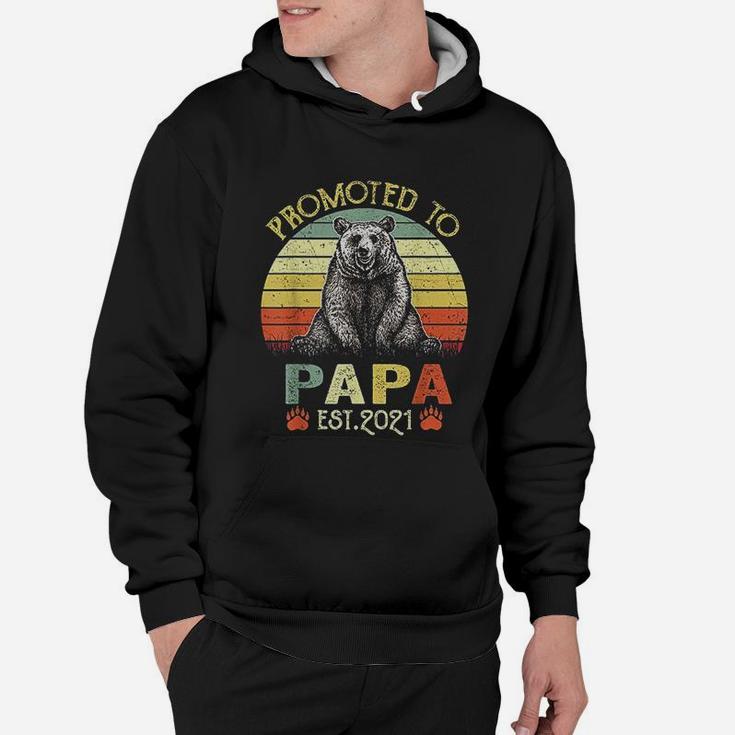Vintage Bear Promoted To Papa Est 2021 Fathers Day Hoodie