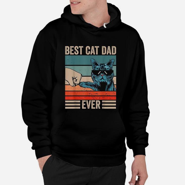 Vintage Best Cat Dad Ever Bump Fist Fathers Day Gifts Hoodie
