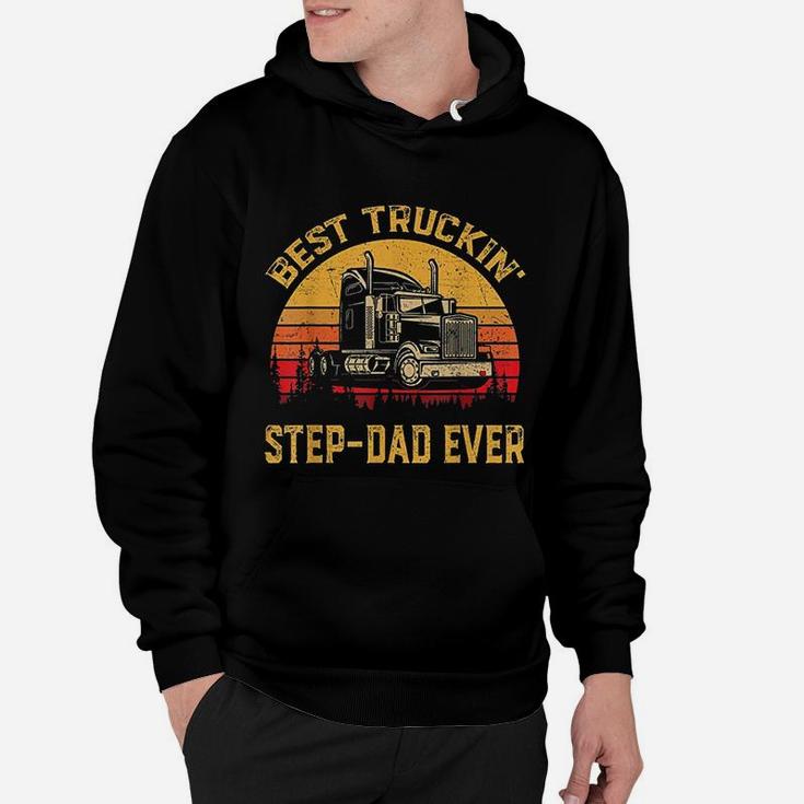 Vintage Best Truckin Stepdad Ever Retro Hoodie