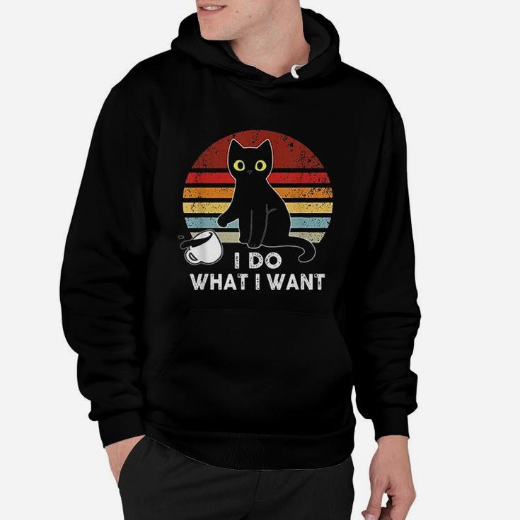 Vintage I Do What I Want Cat Lover Dad Mom Hoodie
