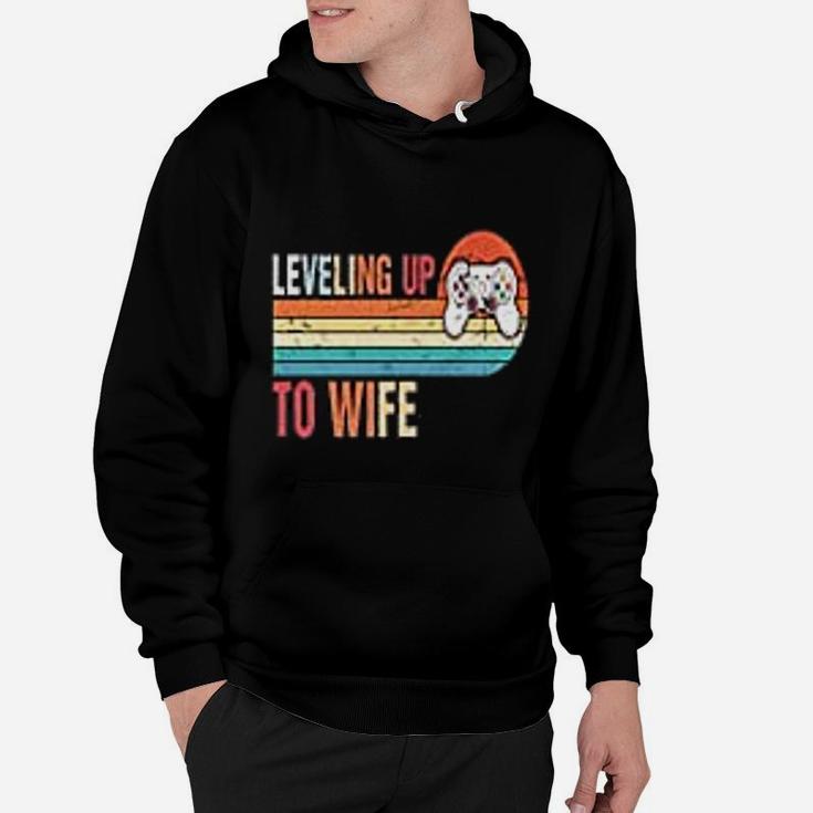 Vintage Leveling Up To Wife Engagement Party Hoodie