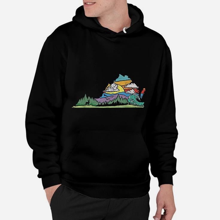 Vintage Virginia Outdoors And Nature Lover Retro 80s Hoodie
