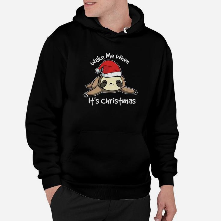 Wake Me Up When Its Christmas Sloth Candy Cane Hoodie
