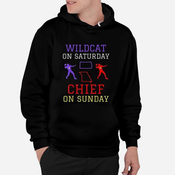 Wildcat On Saturday Chief On Sunday Kansas City Football Hoodie