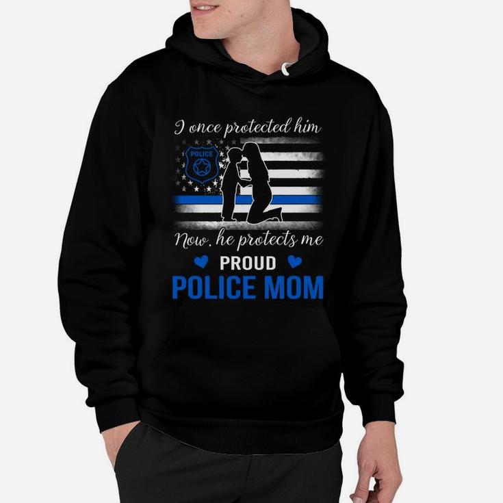 Womens Proud Police Mom Thin Blue Line American Flag Shirts Hoodie