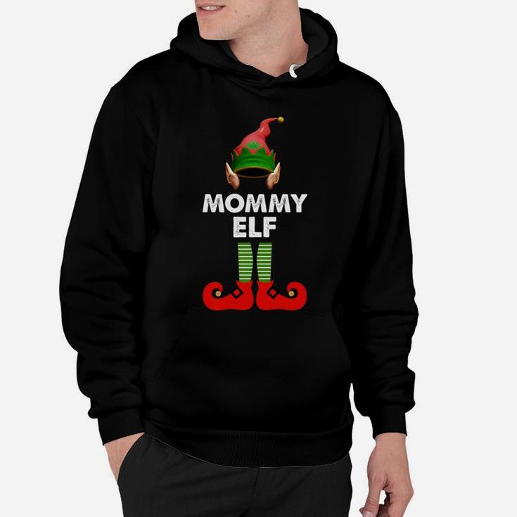 Womens Womens Mommy Elf Funny Matching Christmas Costume Hoodie