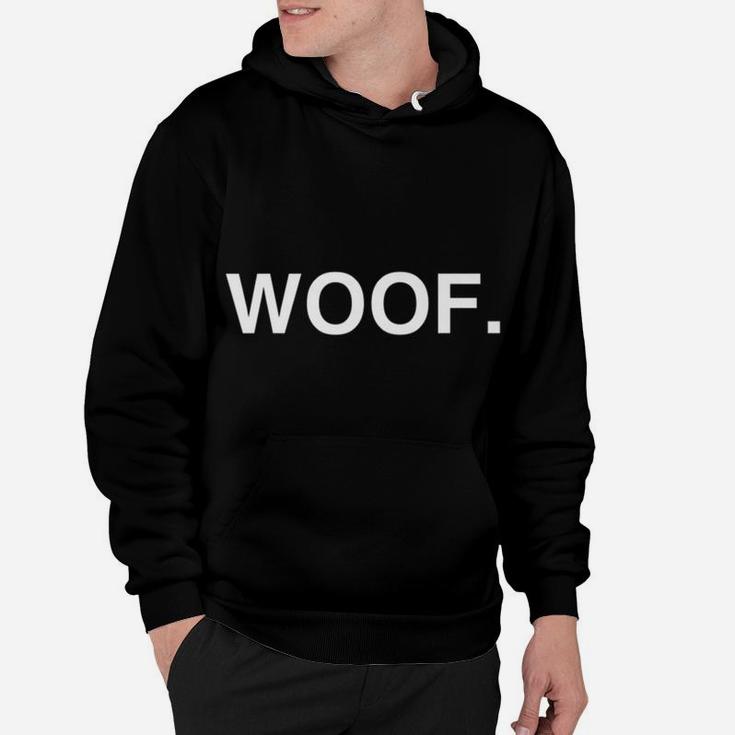 Woof Funny Minimalist Dog Lover Gift Hoodie