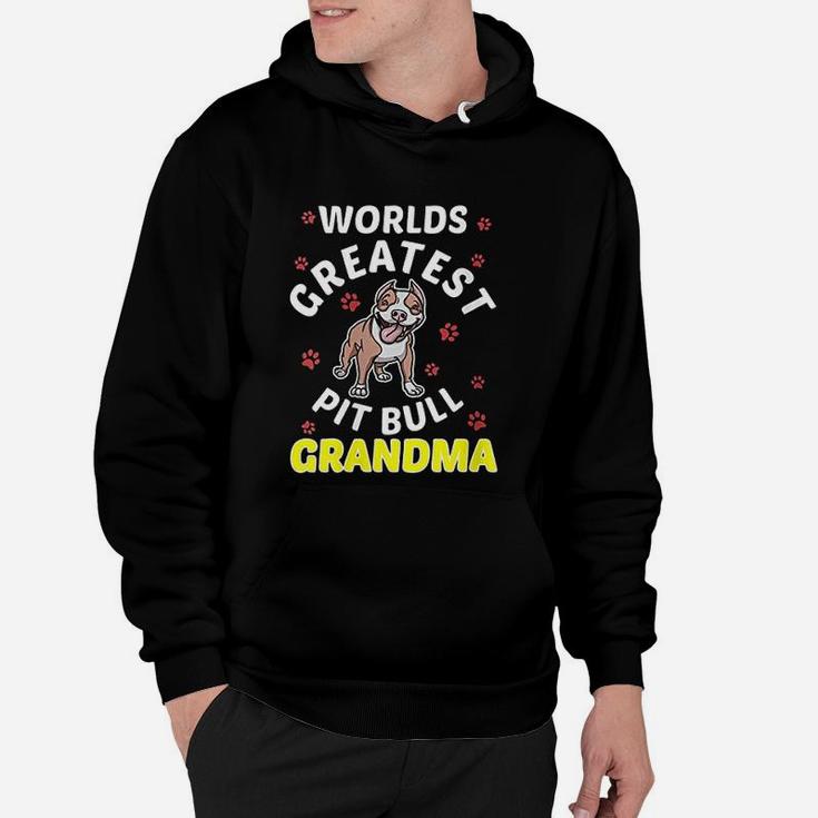 Worlds Greatest Pitbull Grandma Love My Dog Paw Gifts Hoodie