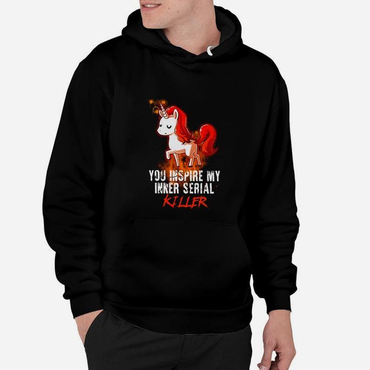 You Inspire My Inner Serial Killer Rainbow Unicorn Hoodie Seseable UK