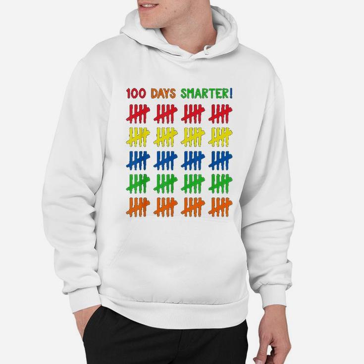 100 Days Of School Tally Marks Kids 100 Days Smarter Hoodie