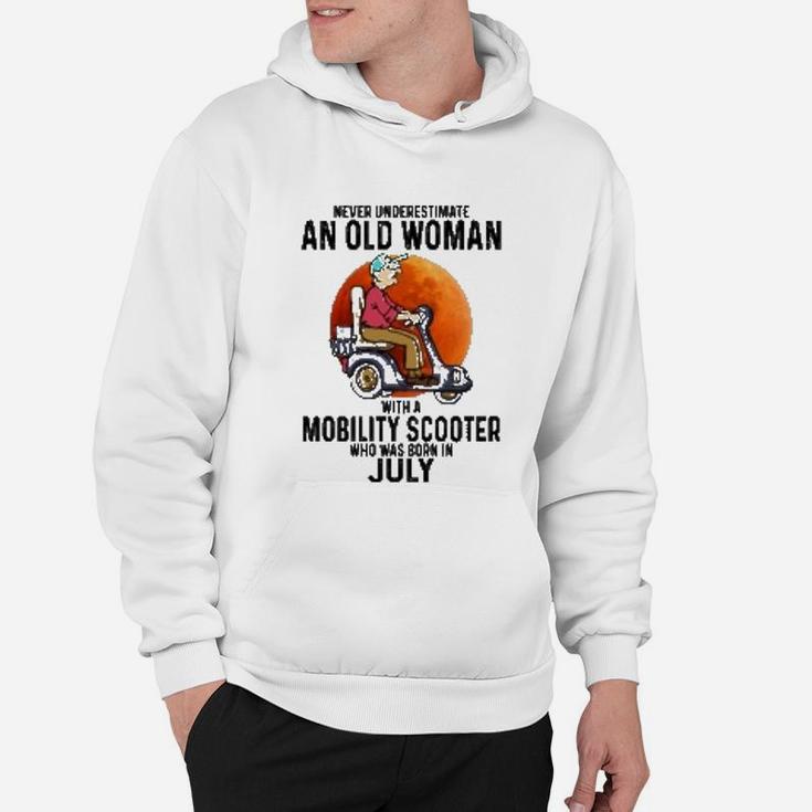 An Old Woman With Mobility Scooter Was Born In July Hoodie