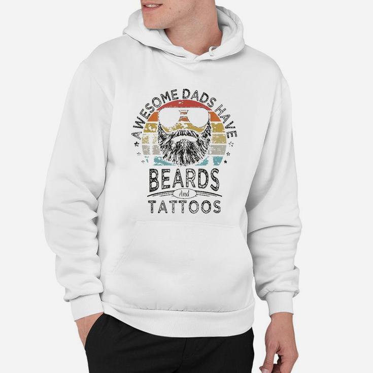 Awesome Dads Have Beards And Tattoos Funny Bearded Dad Hoodie