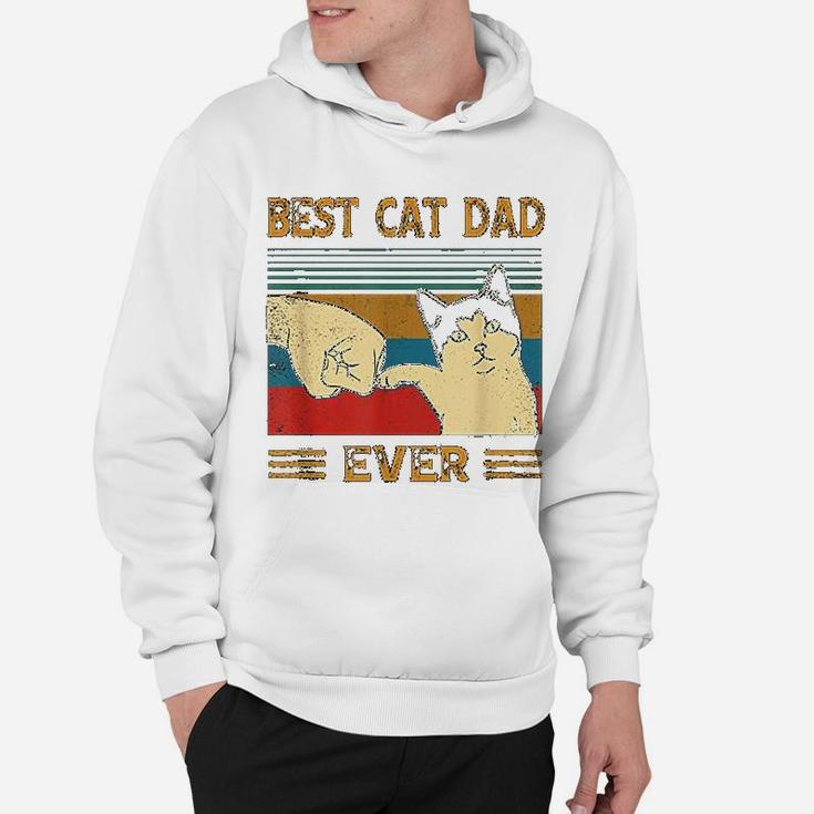 Best Cat Dad Ever Bump Fist Funny Cat Daddy Gift Vintage Hoodie