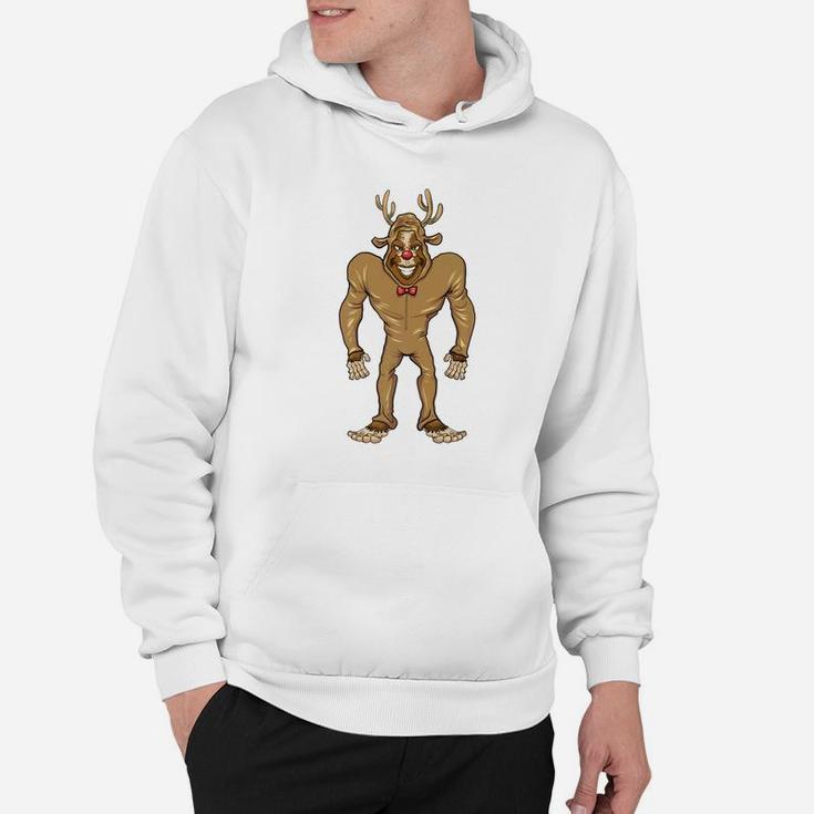 Bigfoot Reindeer Christmas Shirt Funny Novelty Xmas Tee Hoodie