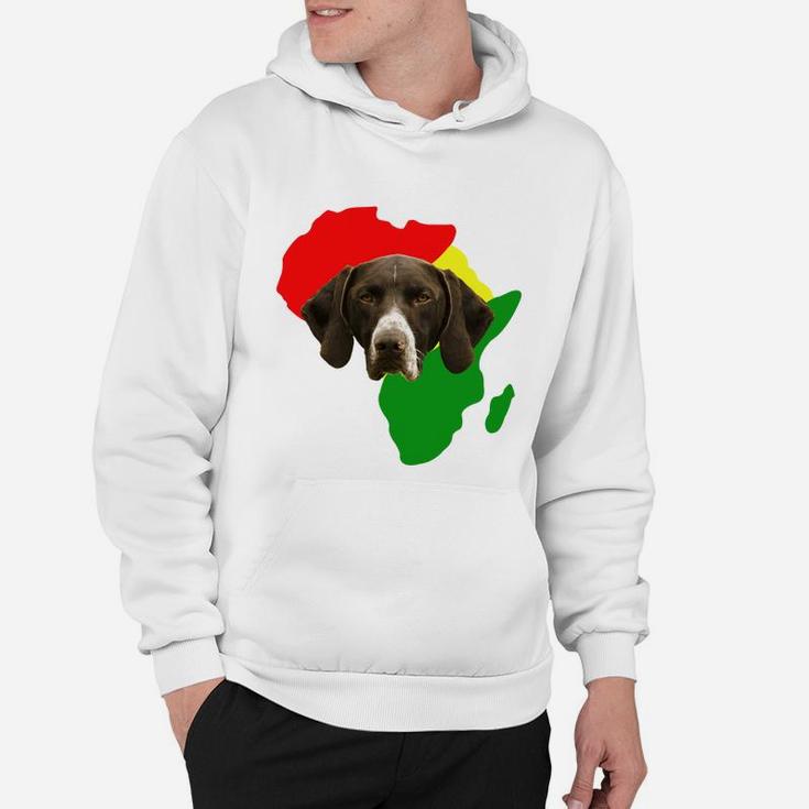 Black History Month African Map German Shorthair Pointer Gift For Pet Lovers Proud Black Hoodie