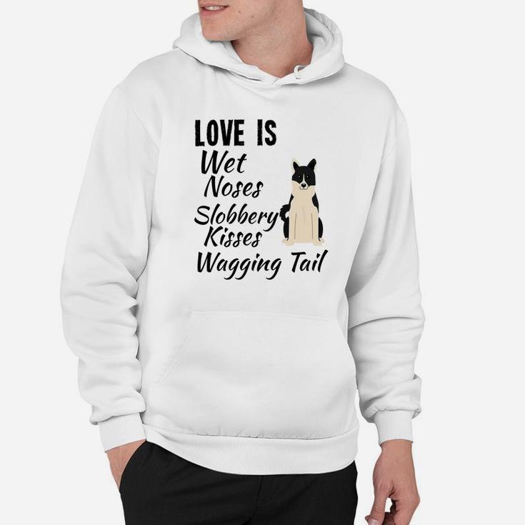 Border Collie I Love My Dog Saying And Drawing Hoodie