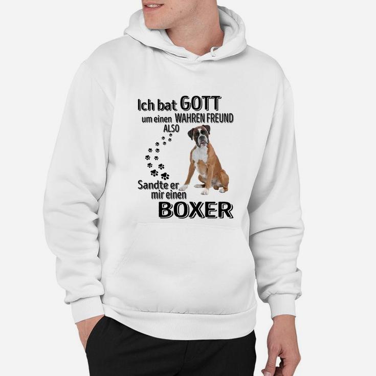 Boxer-Hund Herren Hoodie: Wahrer Freund GOTT sandte BOXER