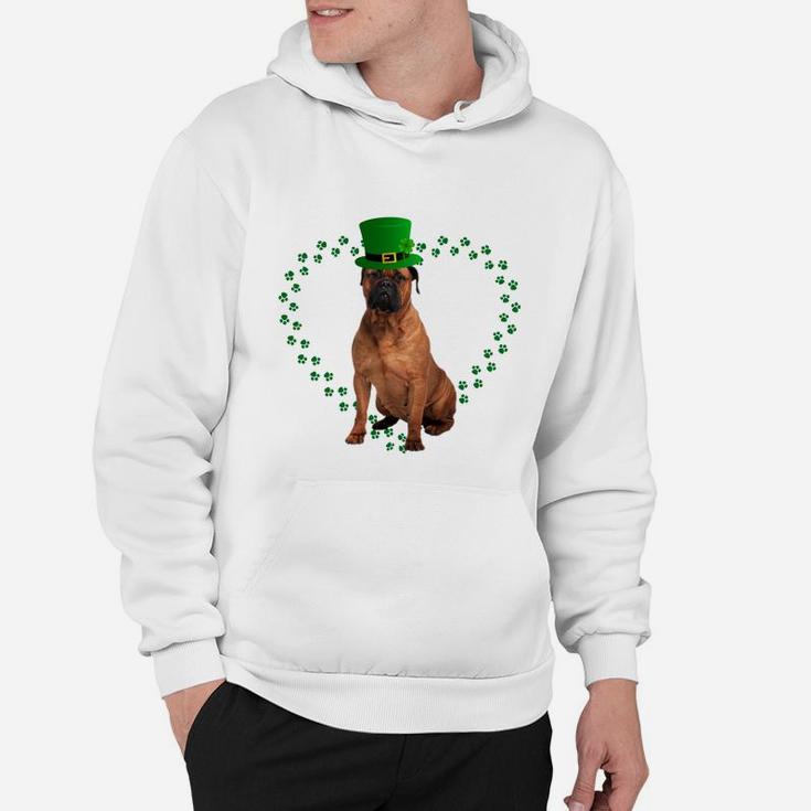 Bullmastiff Heart Paw Leprechaun Hat Irish St Patricks Day Gift For Dog Lovers Hoodie