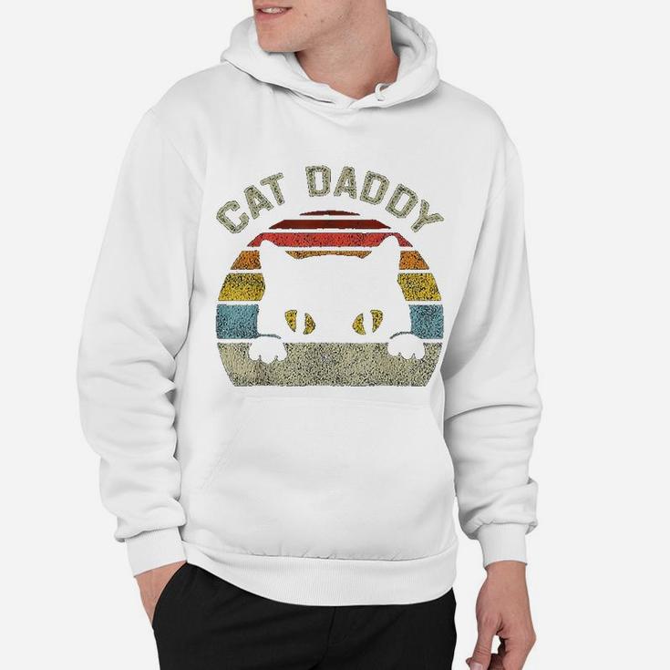 Cat Daddy Men Vintage Retro Black Cats Dad Fathers Day Gift Hoodie